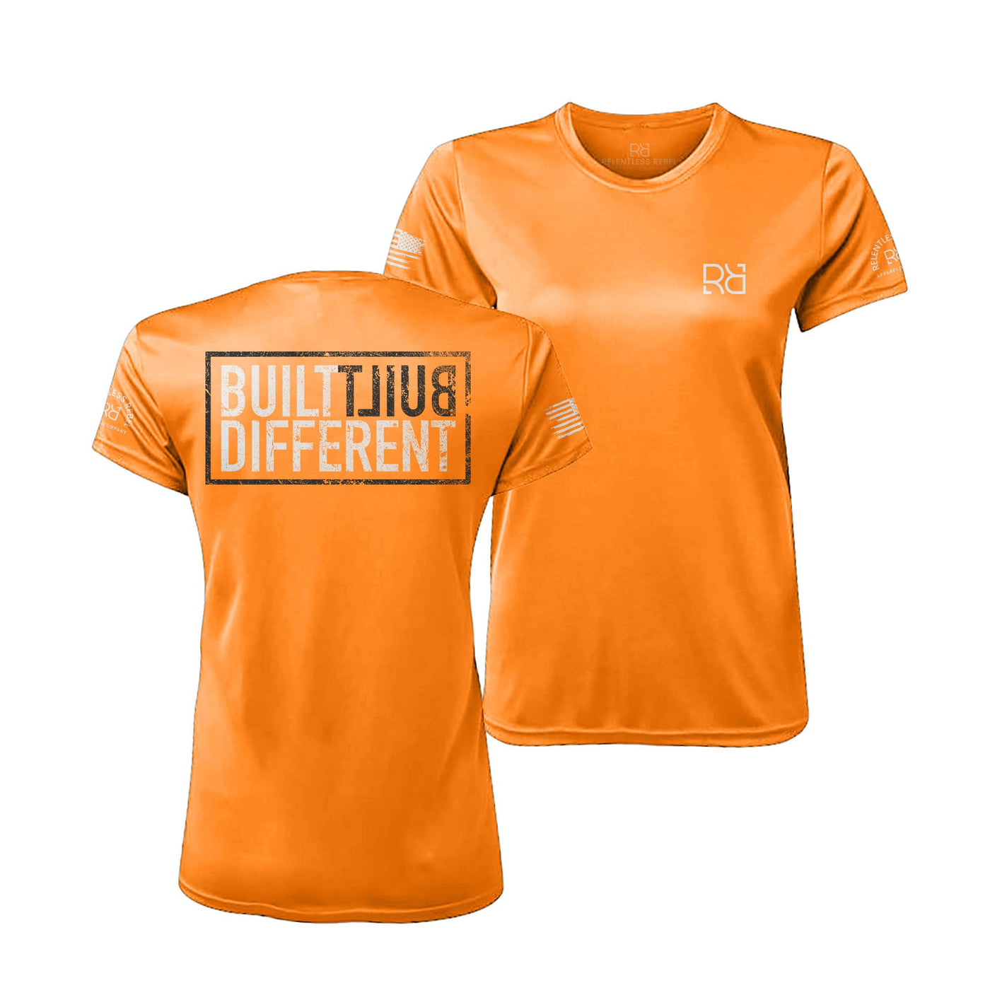 Built Different Neon Orange Women's Dry Fit Tee