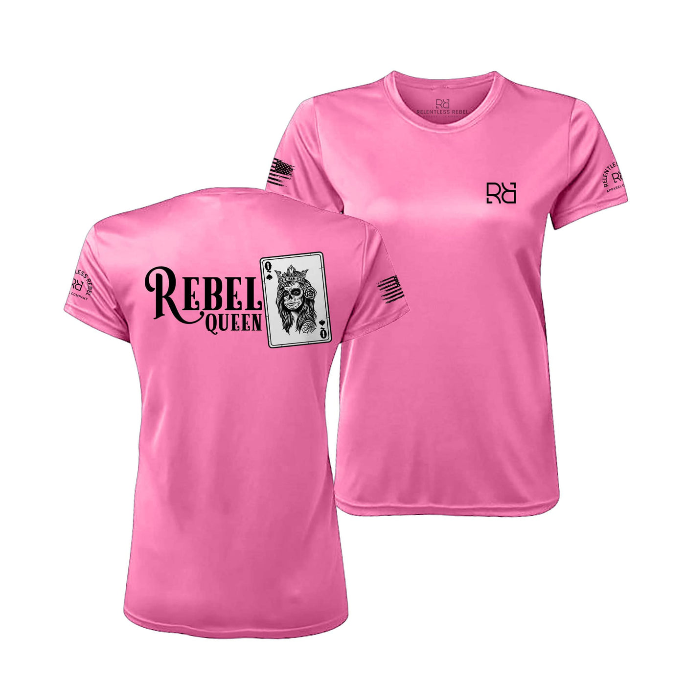 Neon Pink Rebel Queen "Rebel Ace" Women's Dri Fit Tee