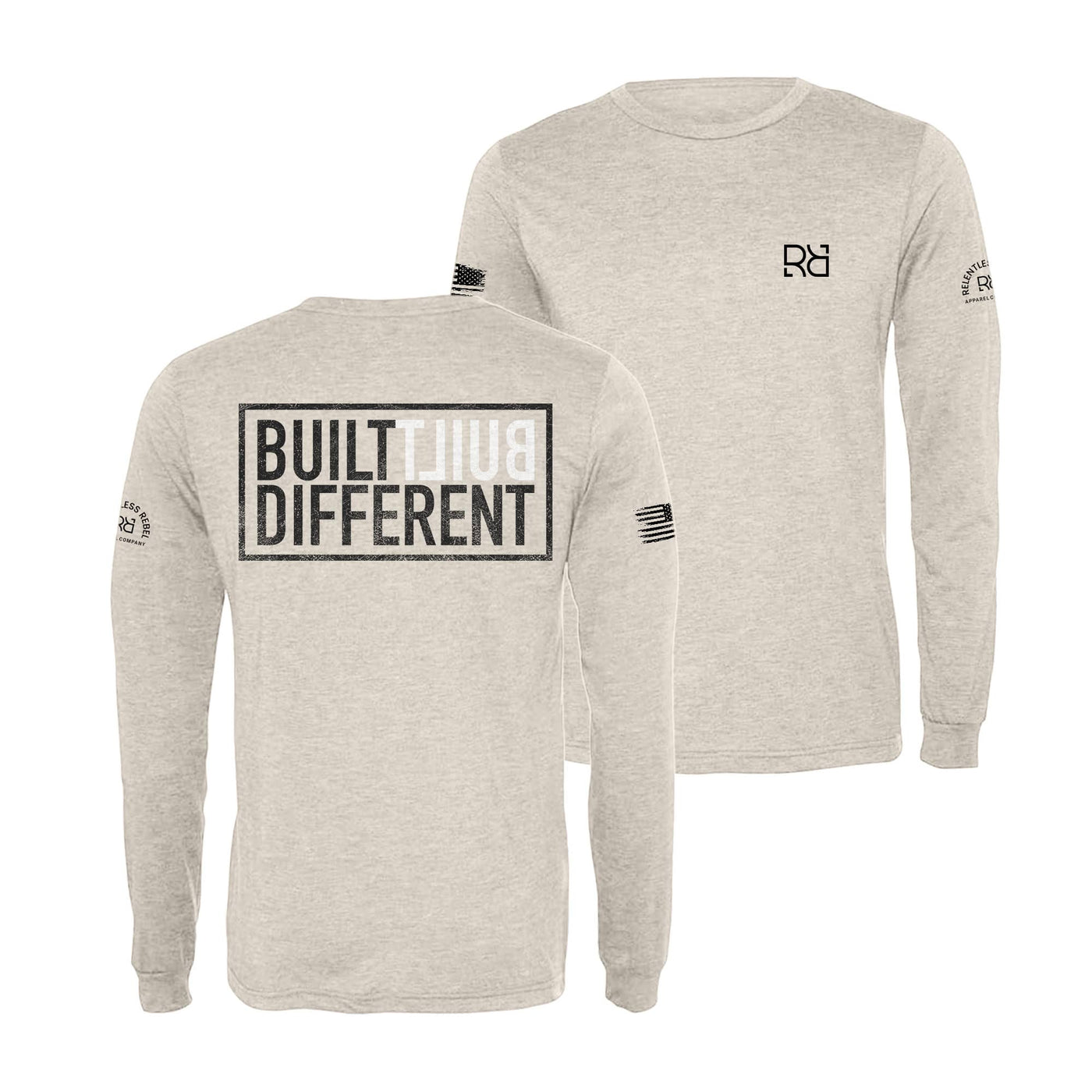 Oatmeal Built Different Men's Triblend Long Sleeve Shirt