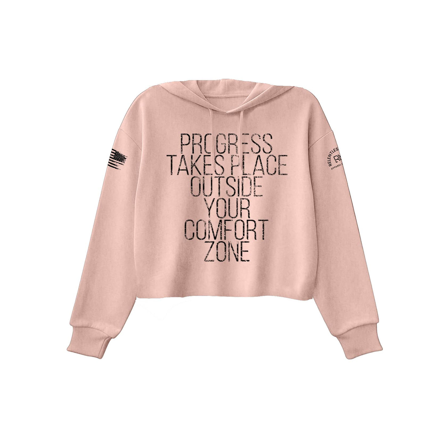 Peach Progress Takes Place Women's Cropped Hoodie