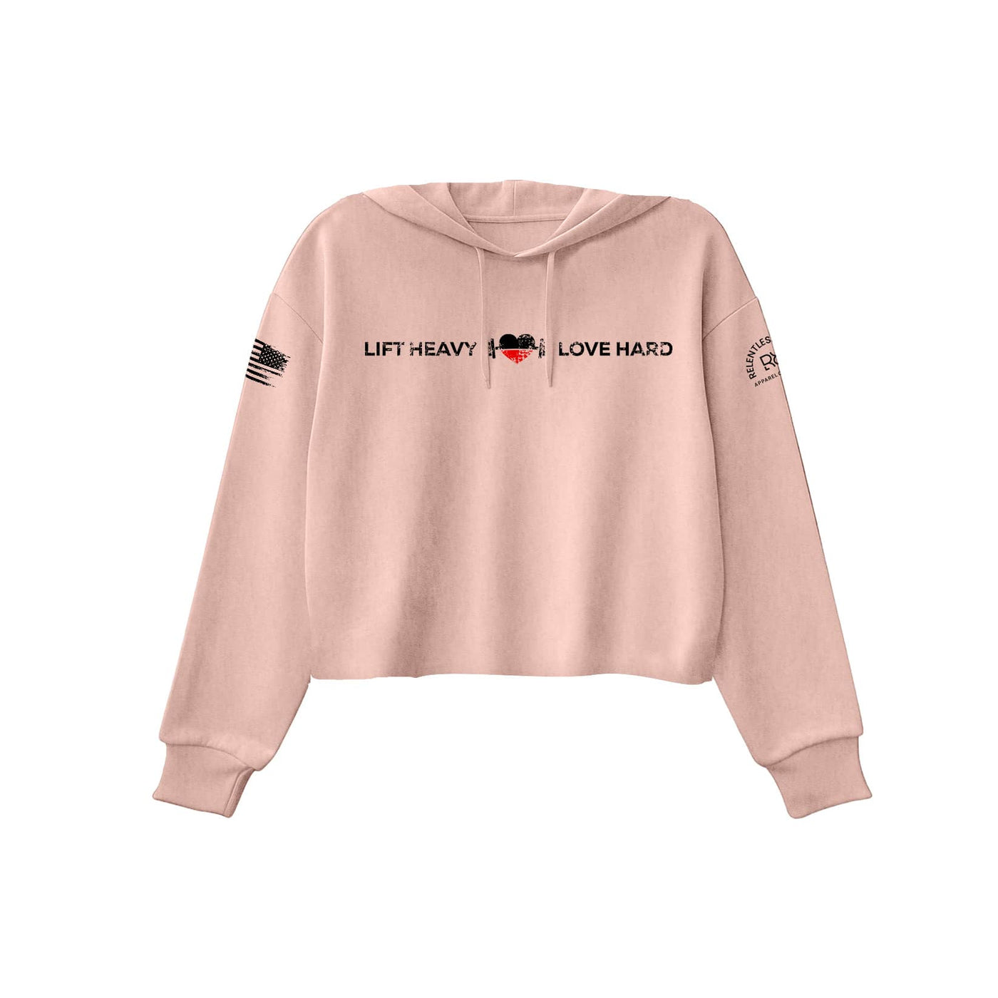 Peach Lift Heavy Love Hard Women's Cropped Hoodie