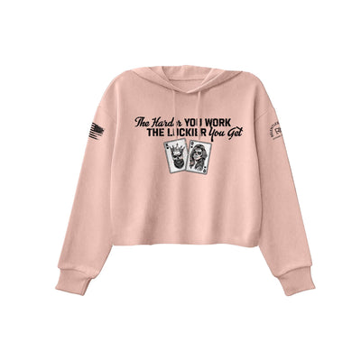 Peach The Harder You Work Women's Cropped Hoodie