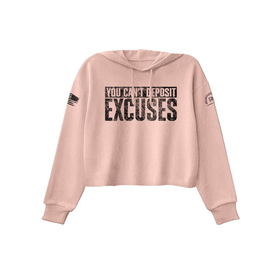 Peach You Can't Deposit Excuses Women's Cropped Hoodie