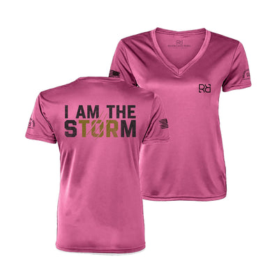 Pink I Am The Storm Women's V-Neck Tee