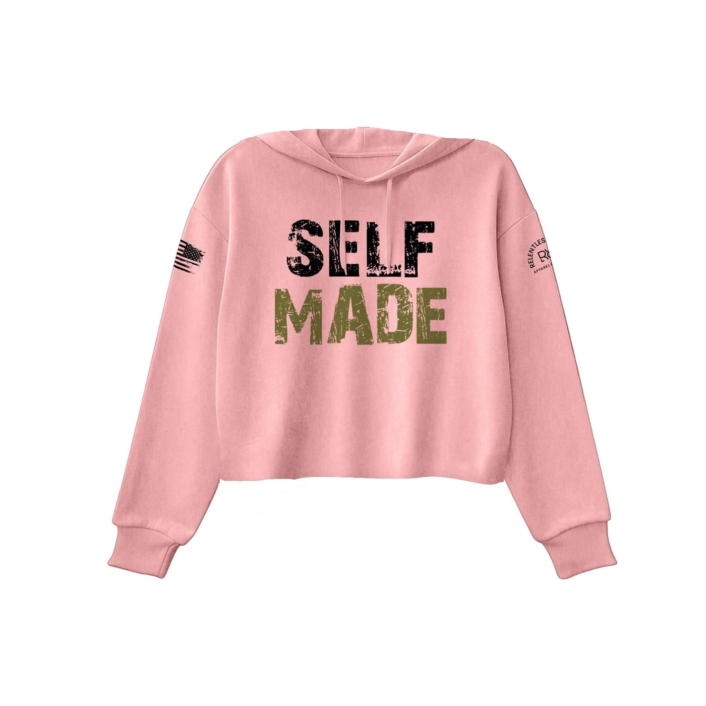 Pink Self Made Women's Cropped Hoodie