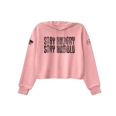 Pink Stay Hungry Stay Humble Women's Cropped Hoodie