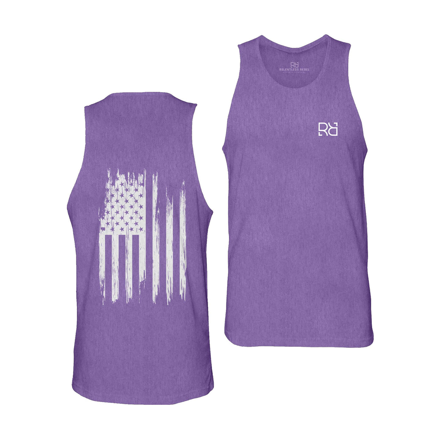 Purple Men's Rebel Patriot Flag Back Design Tank