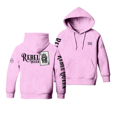 Light Pink Youth Rebel 'Mini' Queen - Rebel Ace Sleeve & Back Design Hoodie