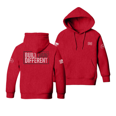Red Youth Built Different Back Design Hoodie