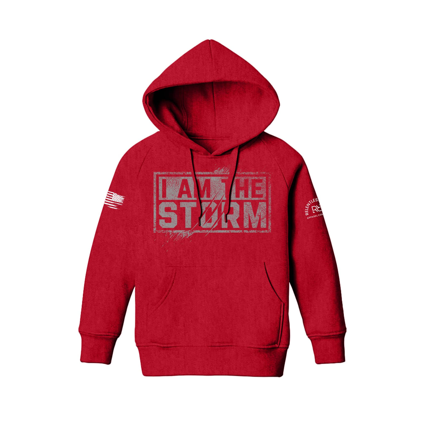 Red Youth I Am The Storm Front Design Hoodie