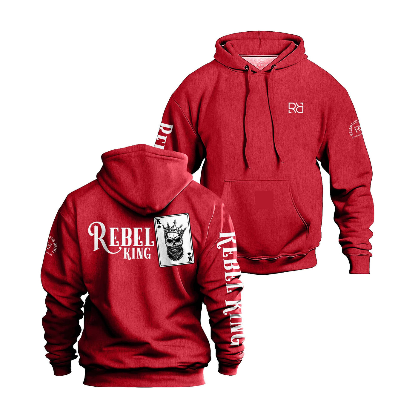 Rebel Red Men's Rebel King Sleeve & Back Design Hoodie