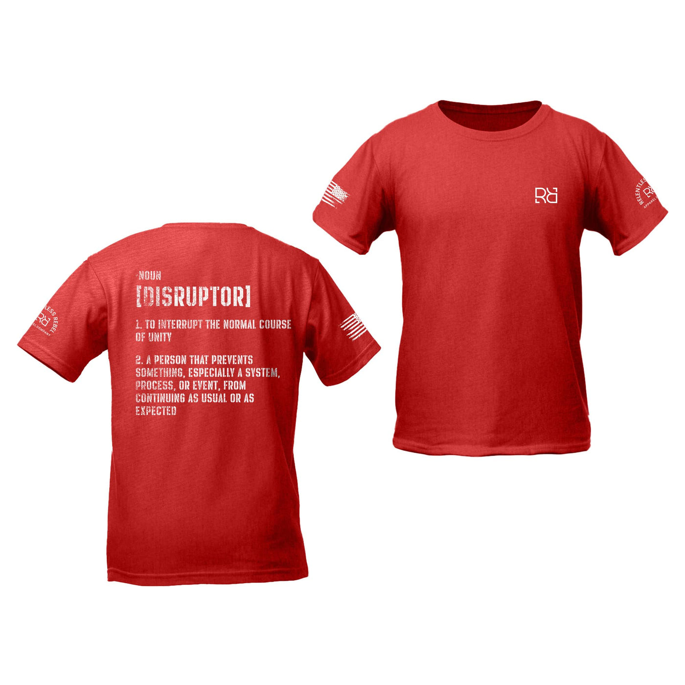 Heather Red The Disruptor Back Design Youth Tee