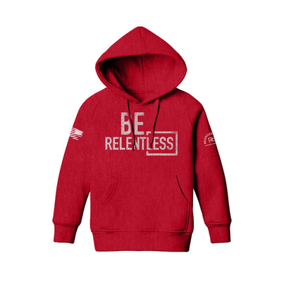 Red Youth Be Relentless Front Design Hoodie