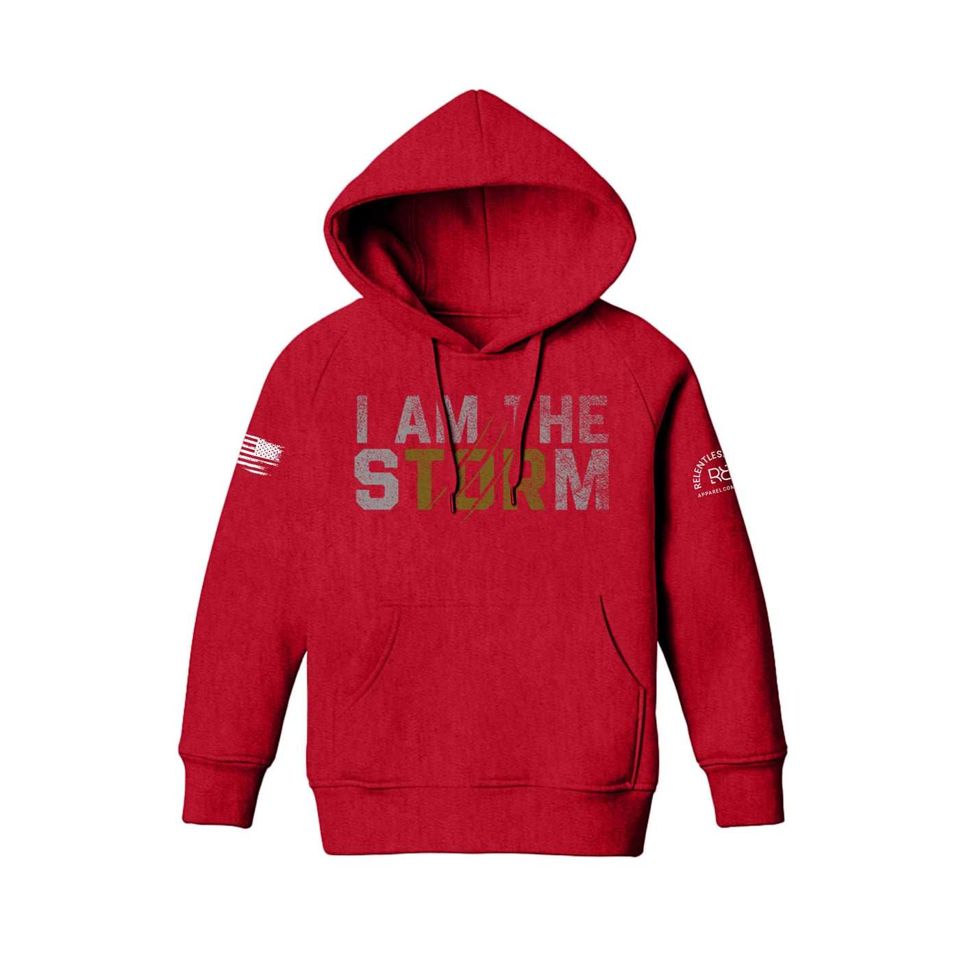 Red Youth I Am The Storm Front Design Hoodie