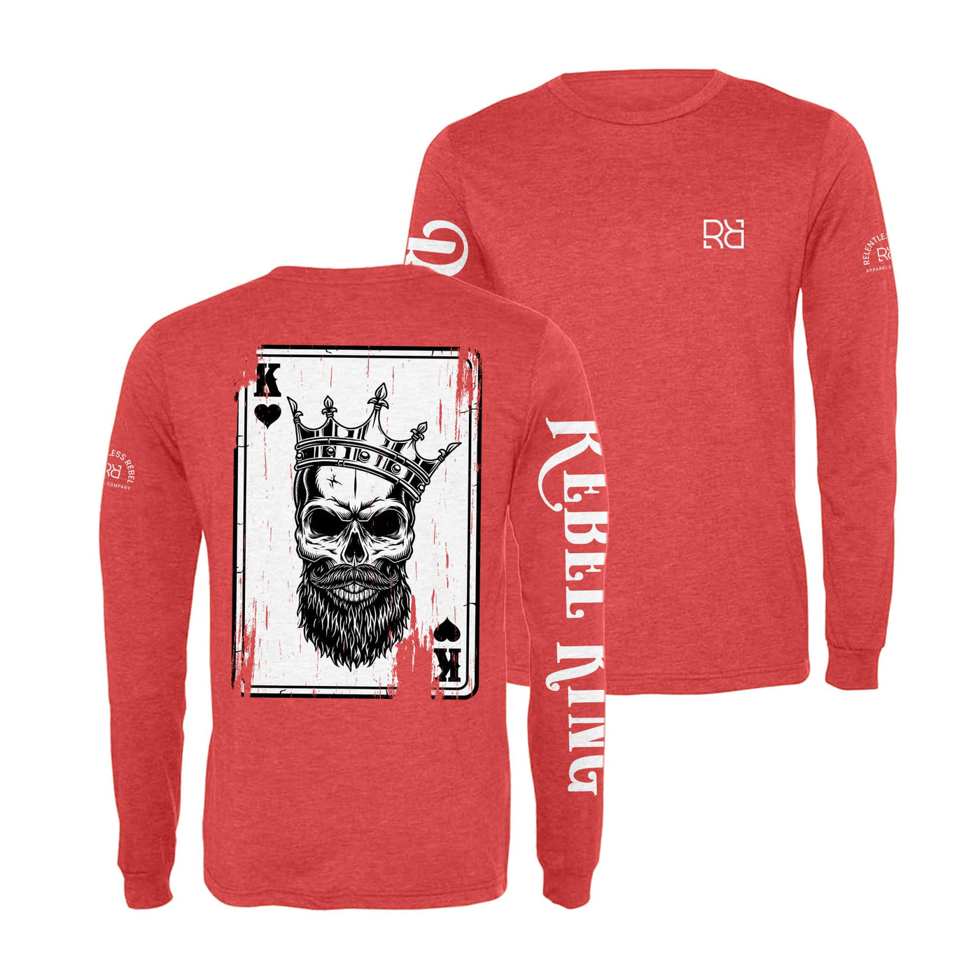 Red Rebel King "Rebel Ace" Men's Triblend Long Sleeve Shirt