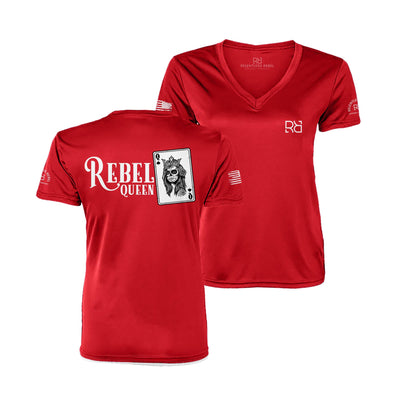 Red Rebel Queen Women's V-Neck Dri Fit Tee