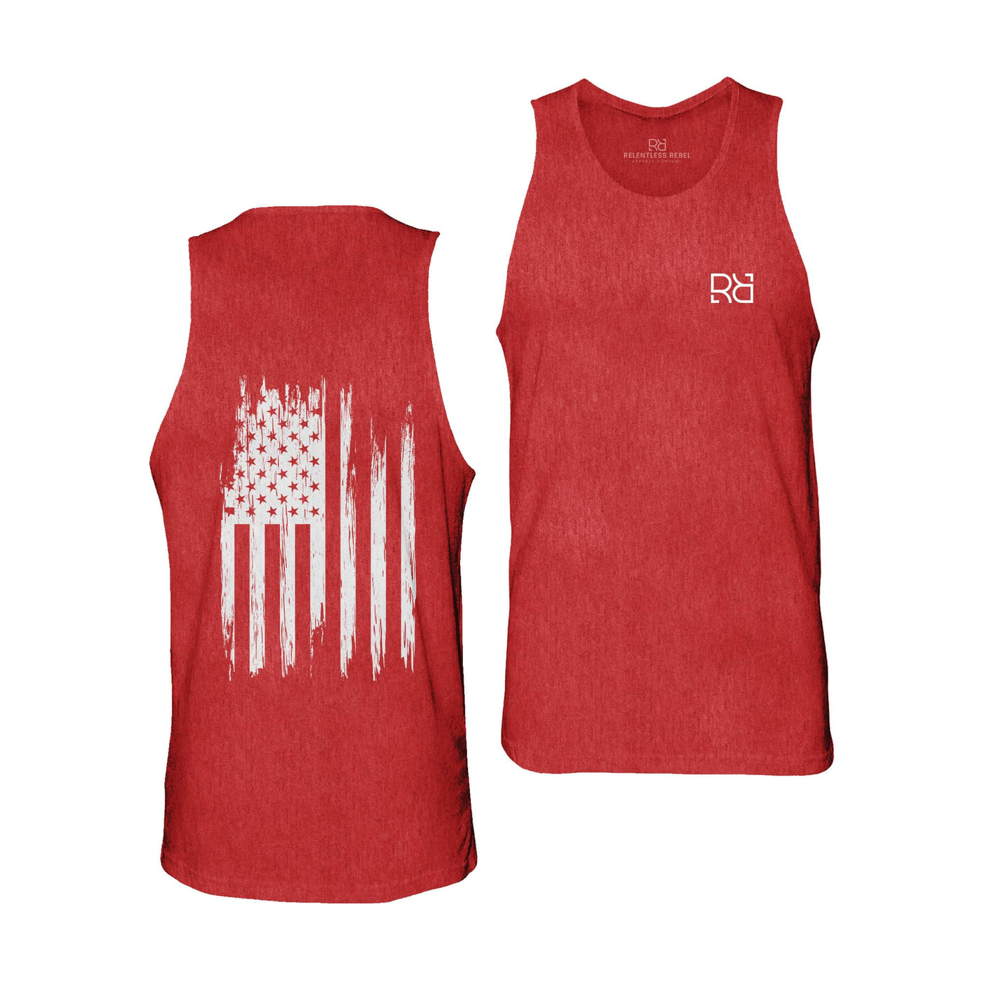 Red Men's Rebel Patriot Flag Back Design Tank