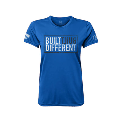 Built Different Front Rebel Blue Women's Dry Fit Tee