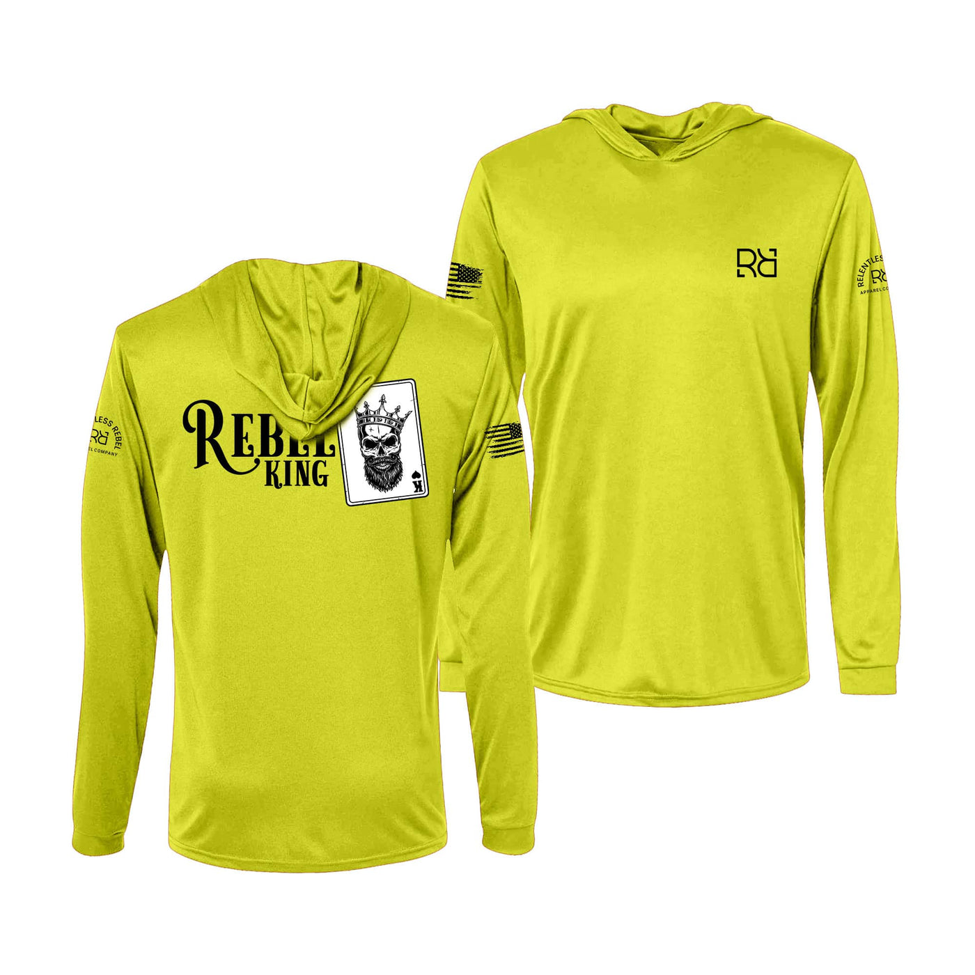 Rebel King | Men's Dry Fit Hooded Long Sleeve | UPF50