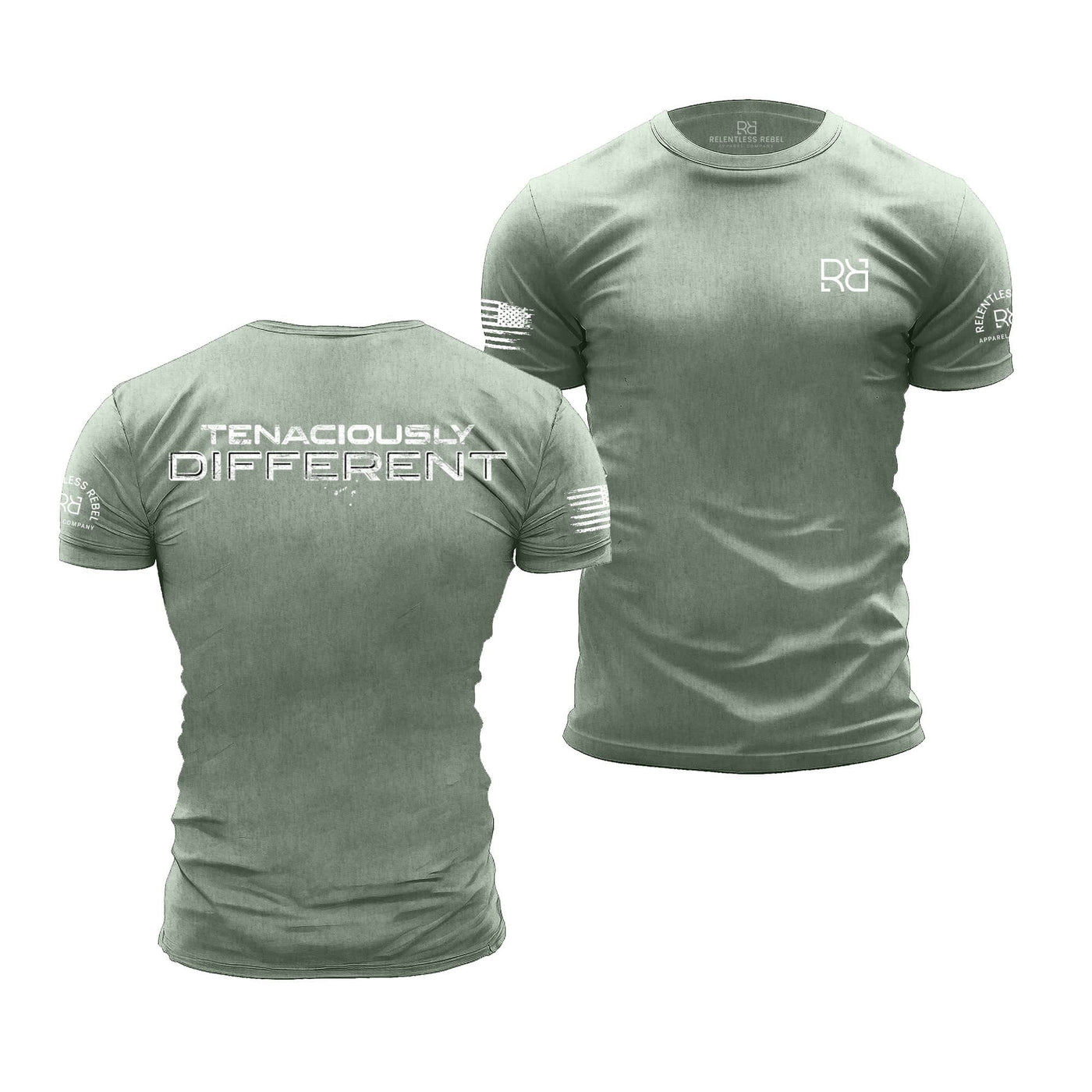 Heather Sage Tenaciously Different | Premium Men's Tee