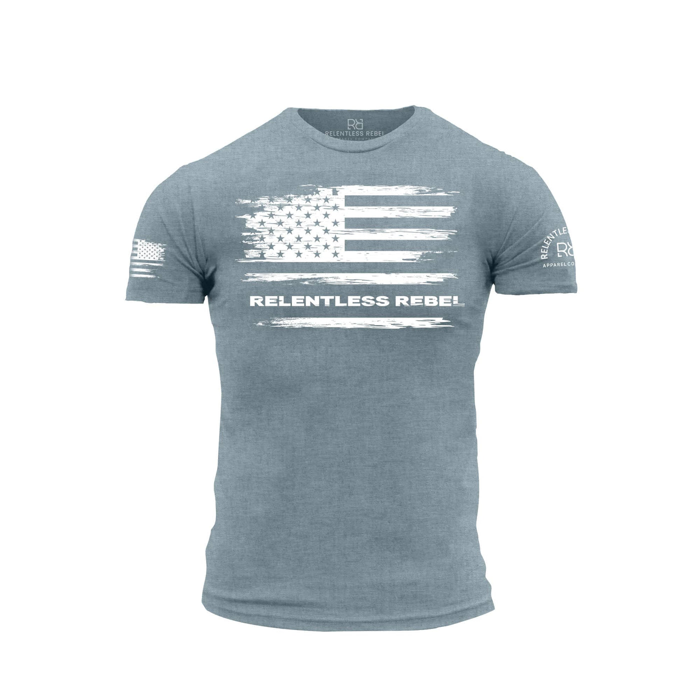 Heather Slate Relentless Rebel Flag Men's Tee