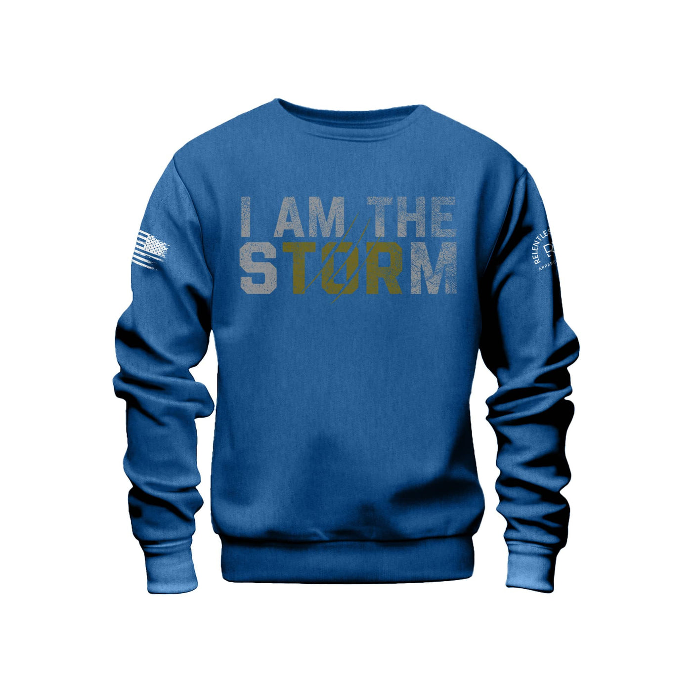 Royal Heather Men's I Am The Storm Front Design Crew Neck Sweatshirt