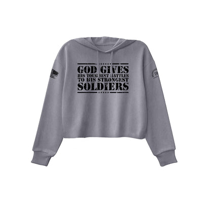 Storm God Gives His Toughest Battles Women's Cropped Hoodie