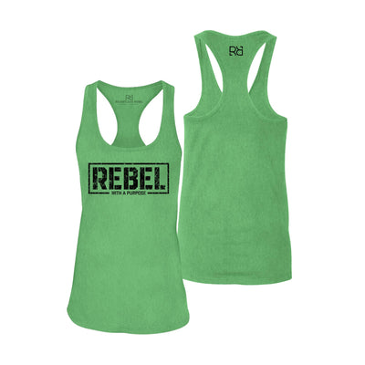 Synthetic Green Women's Rebel With A Purpose Front Design Razer Back Tank
