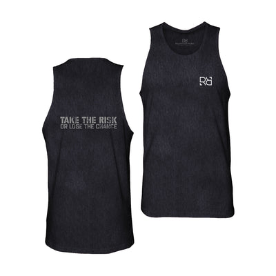 Solid Black Take the Risk or Lose the Chance Men's Tank Top