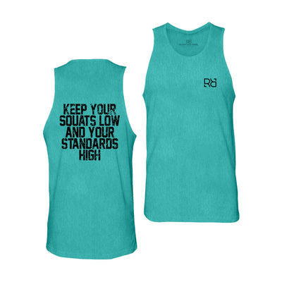 Teal Keep Your Squats Low Men's Tank Top