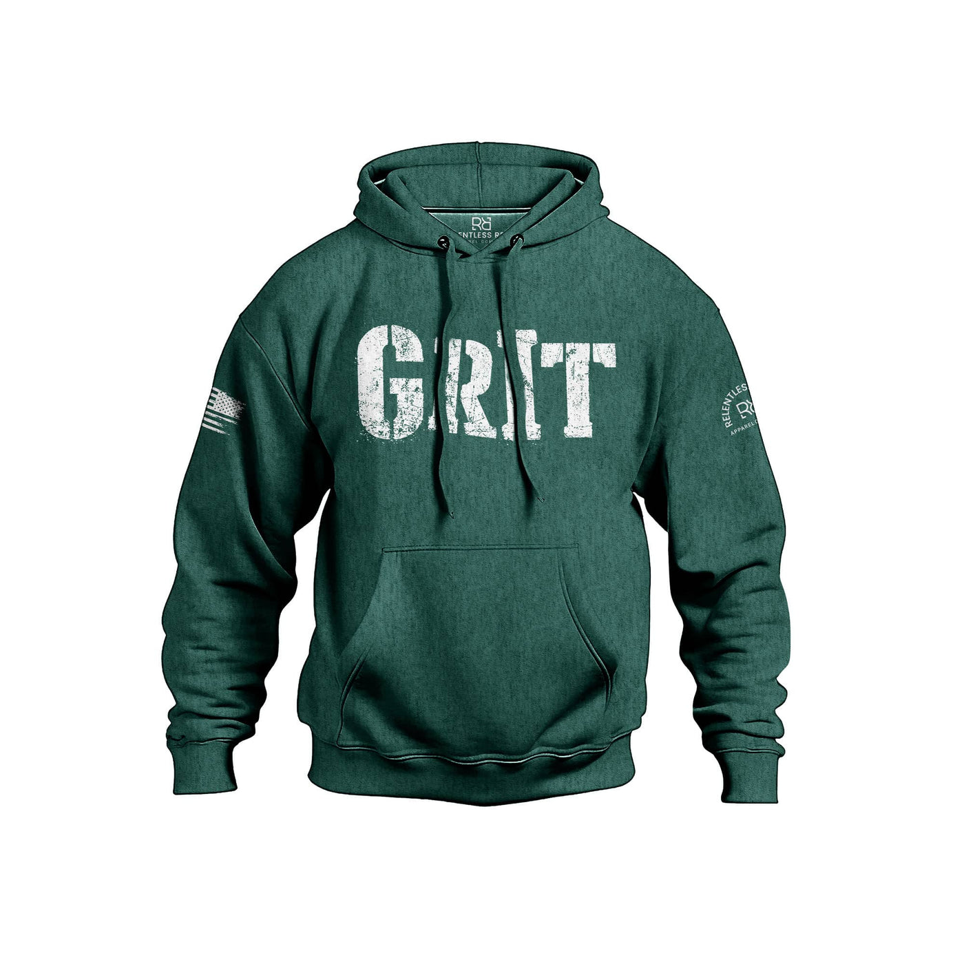 Teal Men's Grit Front Design Hoodie