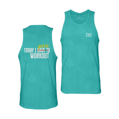 Teal Today I Get To Work Out Men's Tank Top