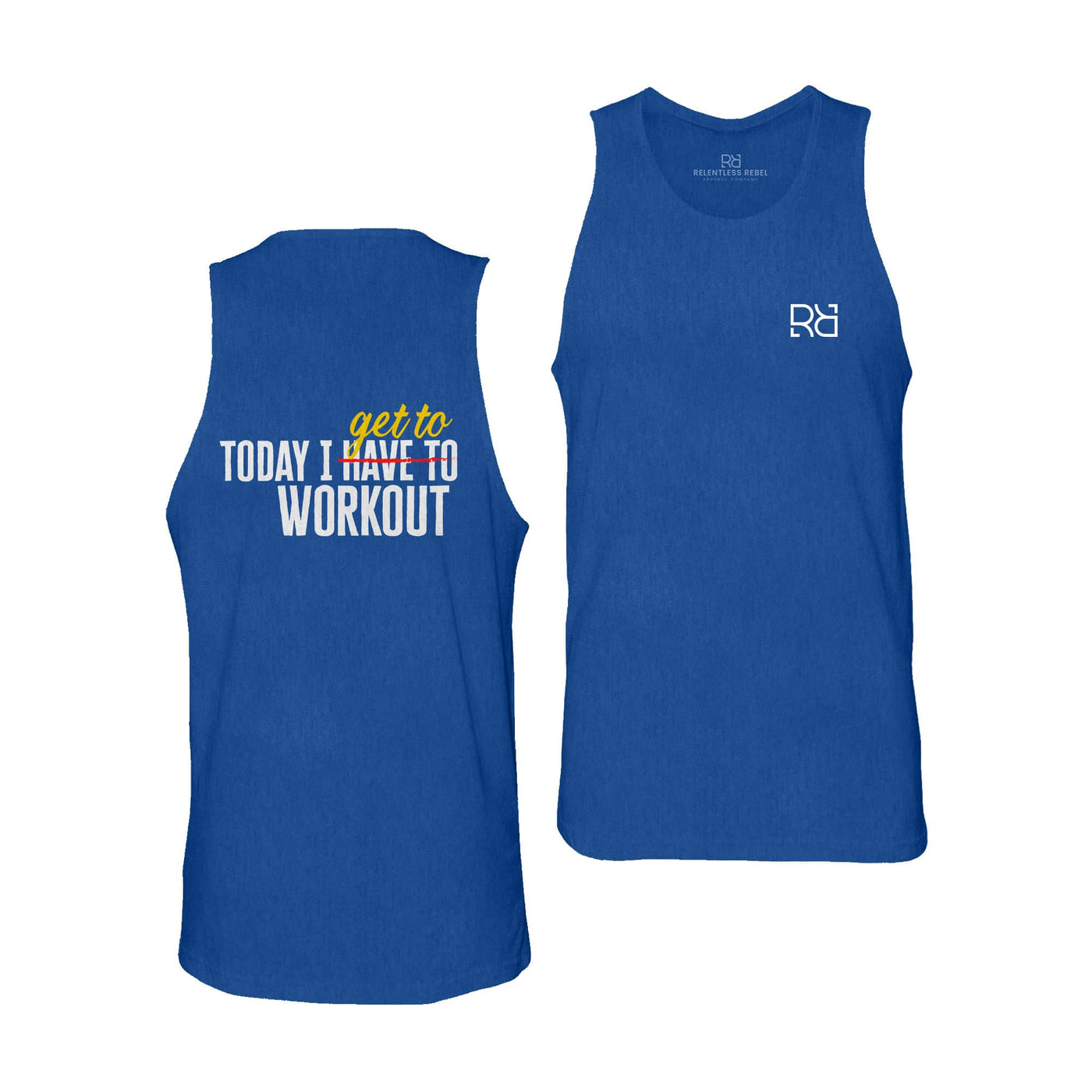 True Royal Today I Get To Work Out Men's Tank Top