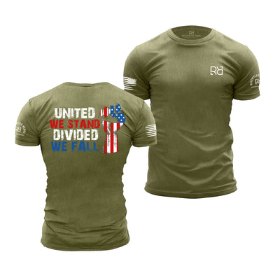 Military Green United We Stand Divided We Fall | Premium Men's Tee