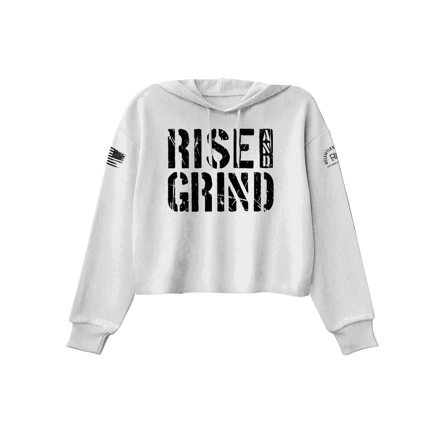 White Rise and Grind Women's Cropped Hoodie