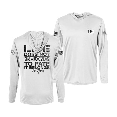 Life Does Not Belong Relentless White Dri Fit Long Sleeve Hooded Tee