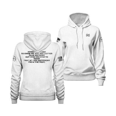 Relentless White Women's Humble Enough Back Design Hoodie