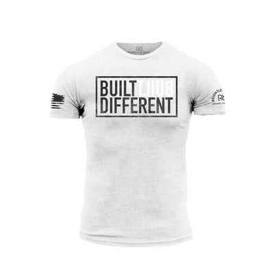 Built Different Relentless White front design t-shirt