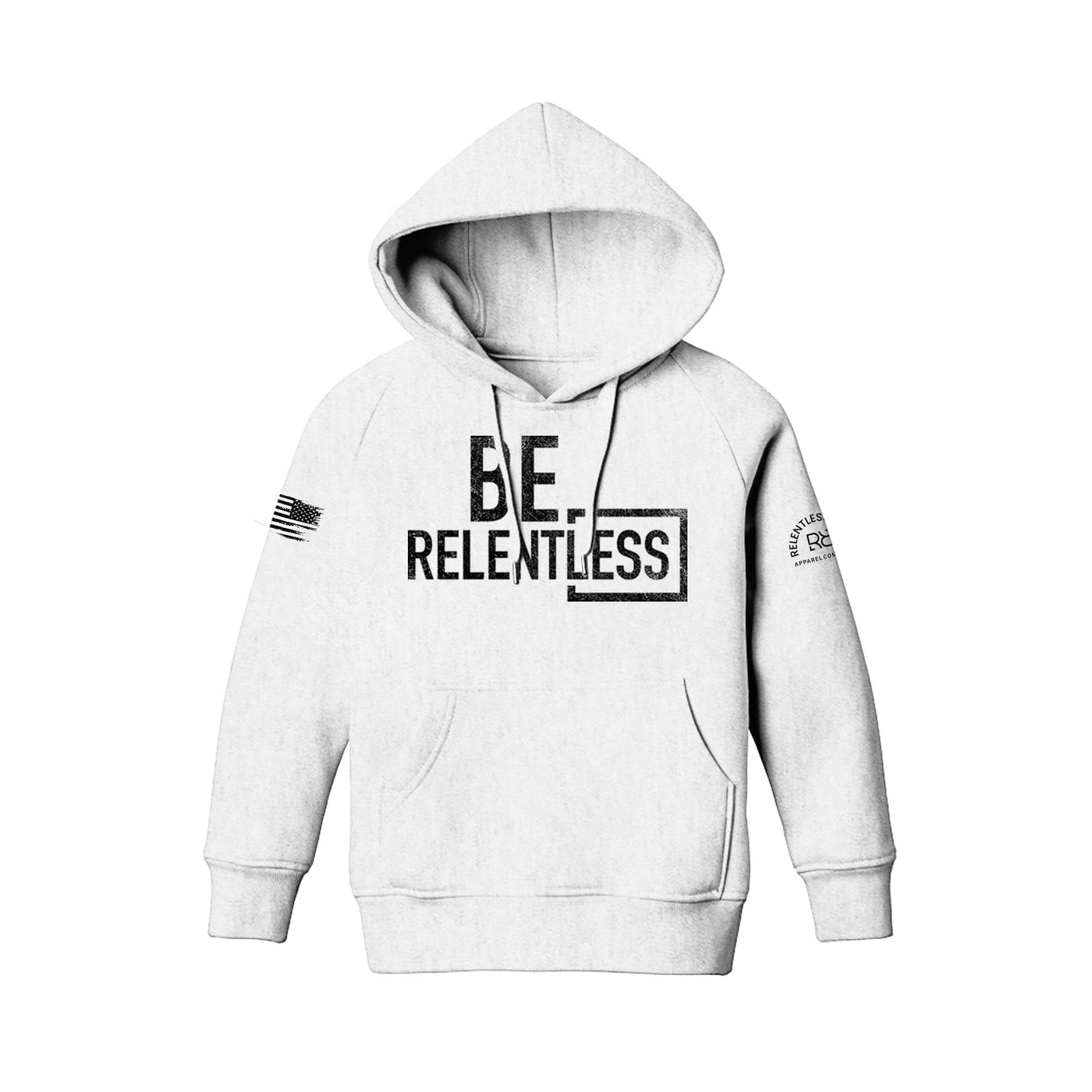 Relentless White Youth Be Relentless Front Design Hoodie
