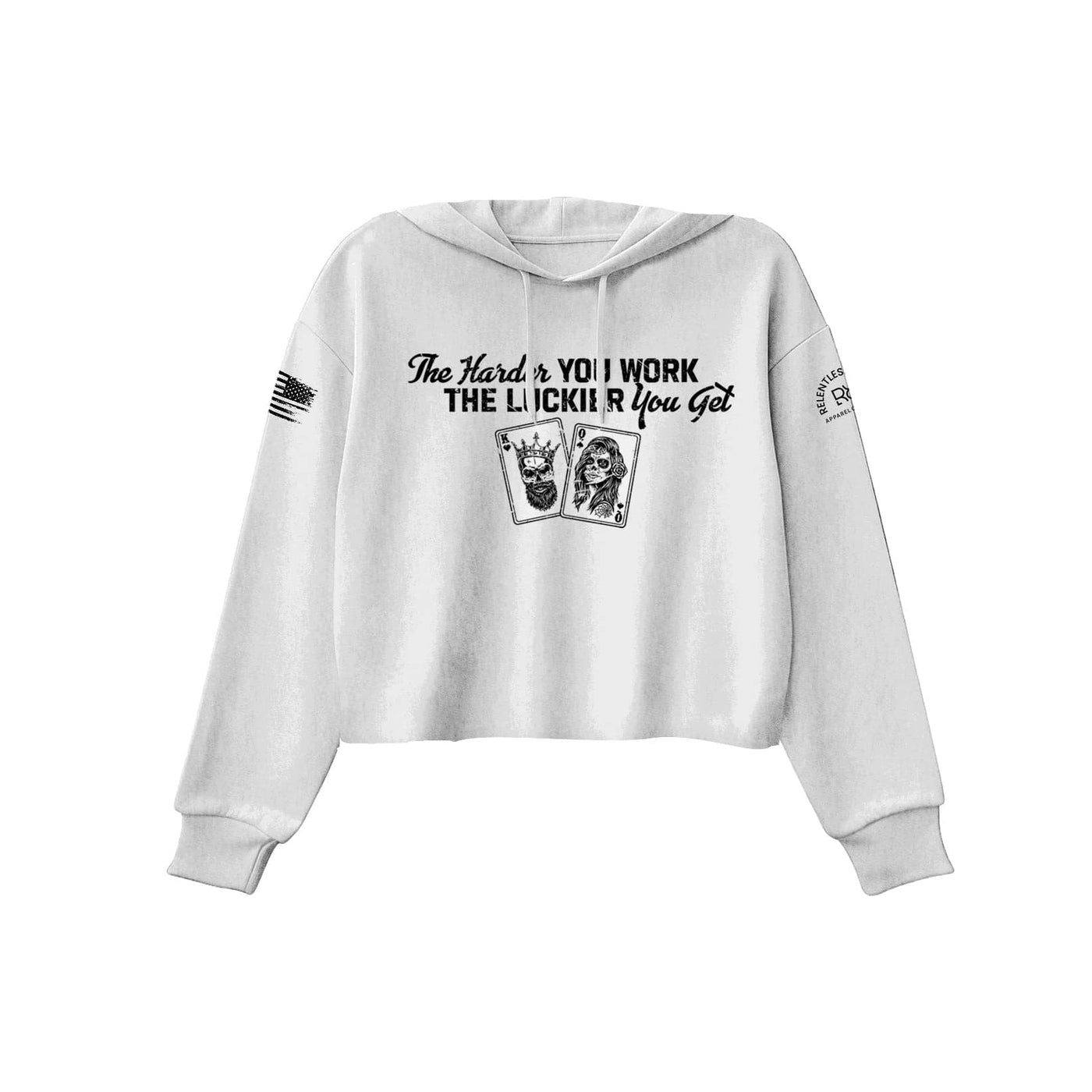 White The Harder You Work Women's Cropped Hoodie