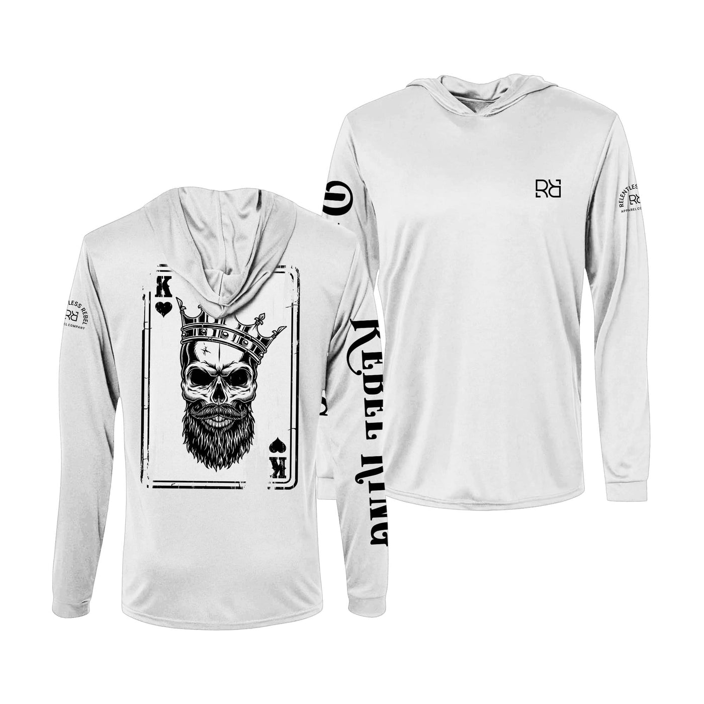 Relentless White Rebel King Rebel Ace Men's Long Sleeve Dry Fit