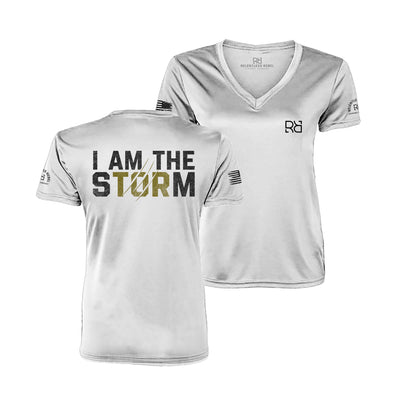 Relentless White I Am The Storm Women's V-Neck Tee