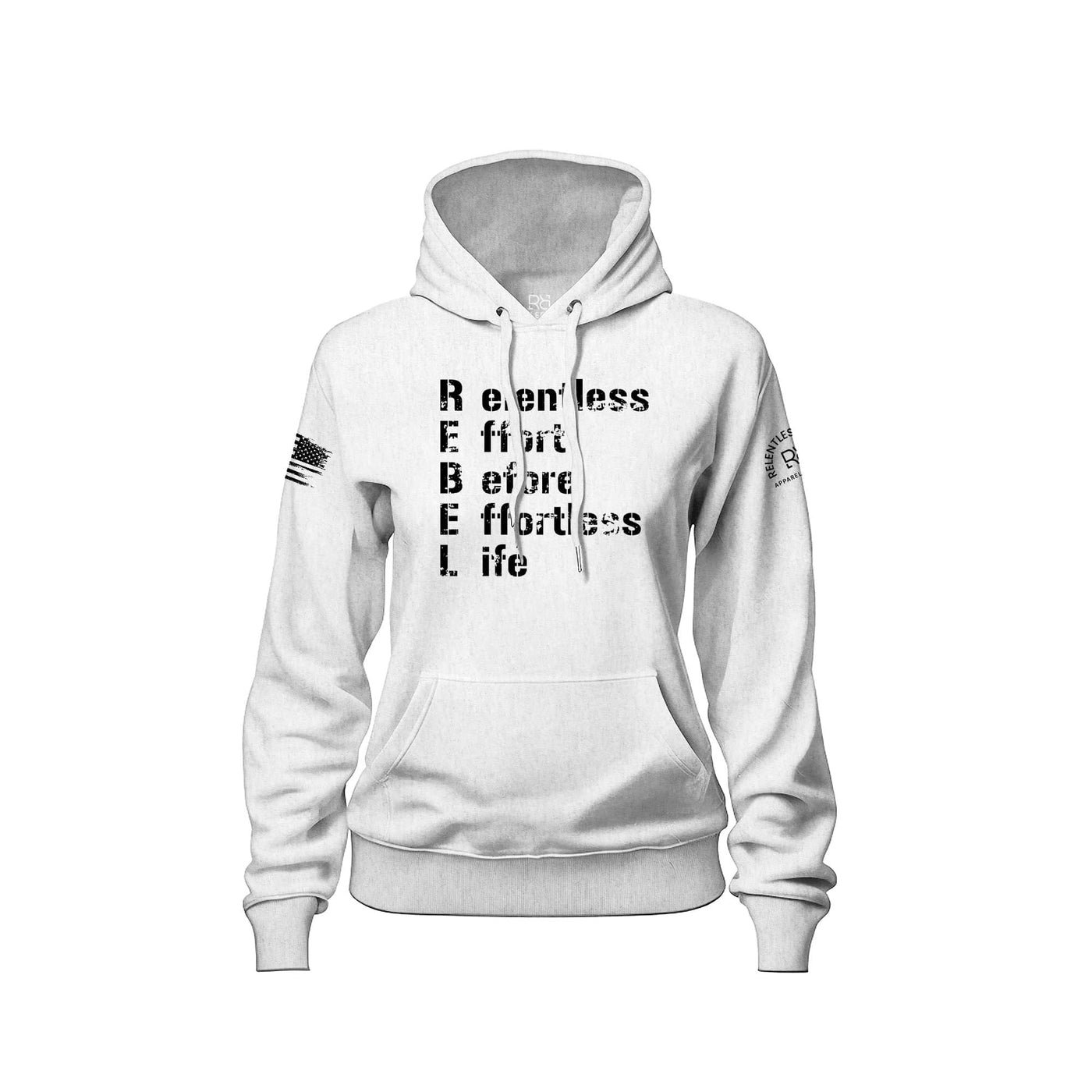 Relentless Effort Before Effortless Life | B&W | Front | Women's Hoodie