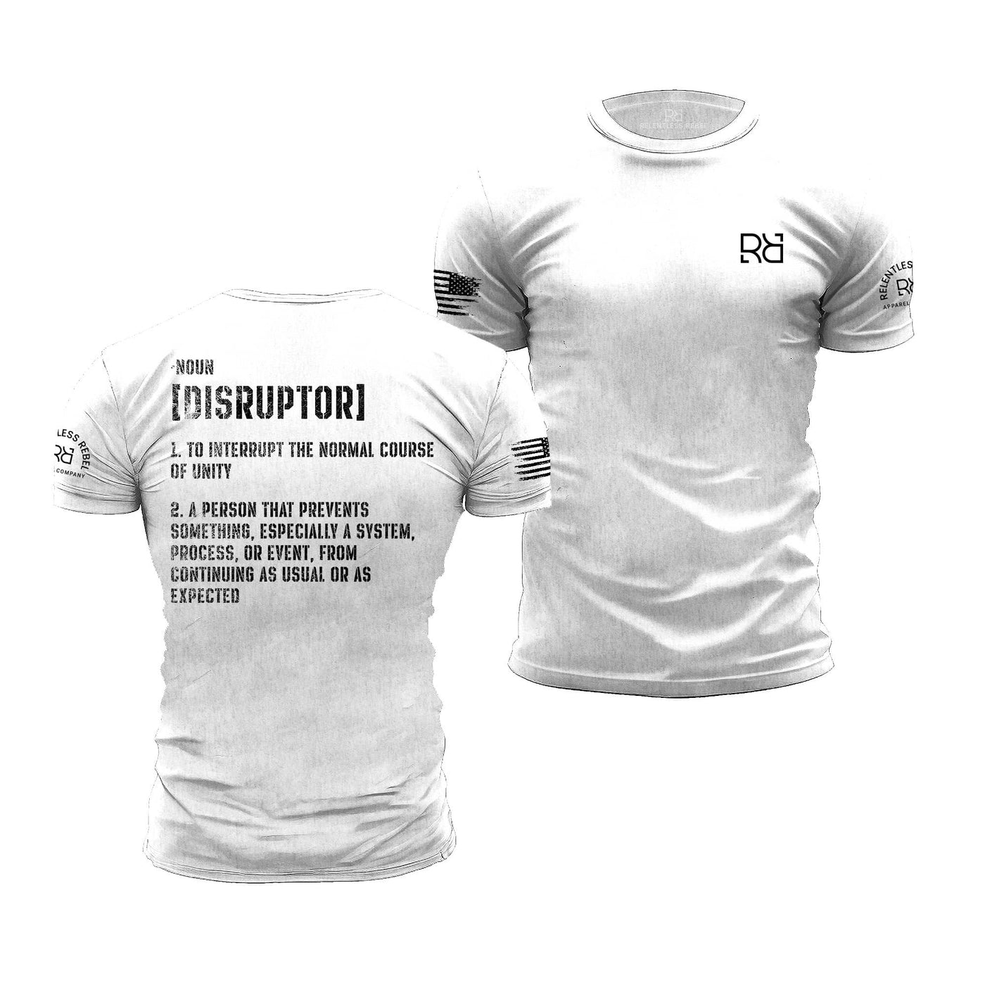 Relentless White The Disruptor Back Design Men's Tee