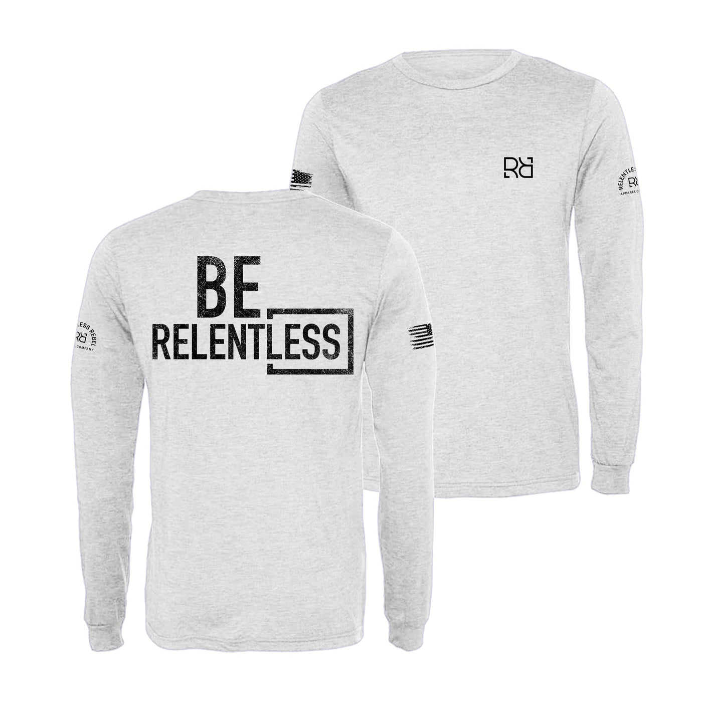 Relentless White Be Relentless Men's Long Sleeve Shirt