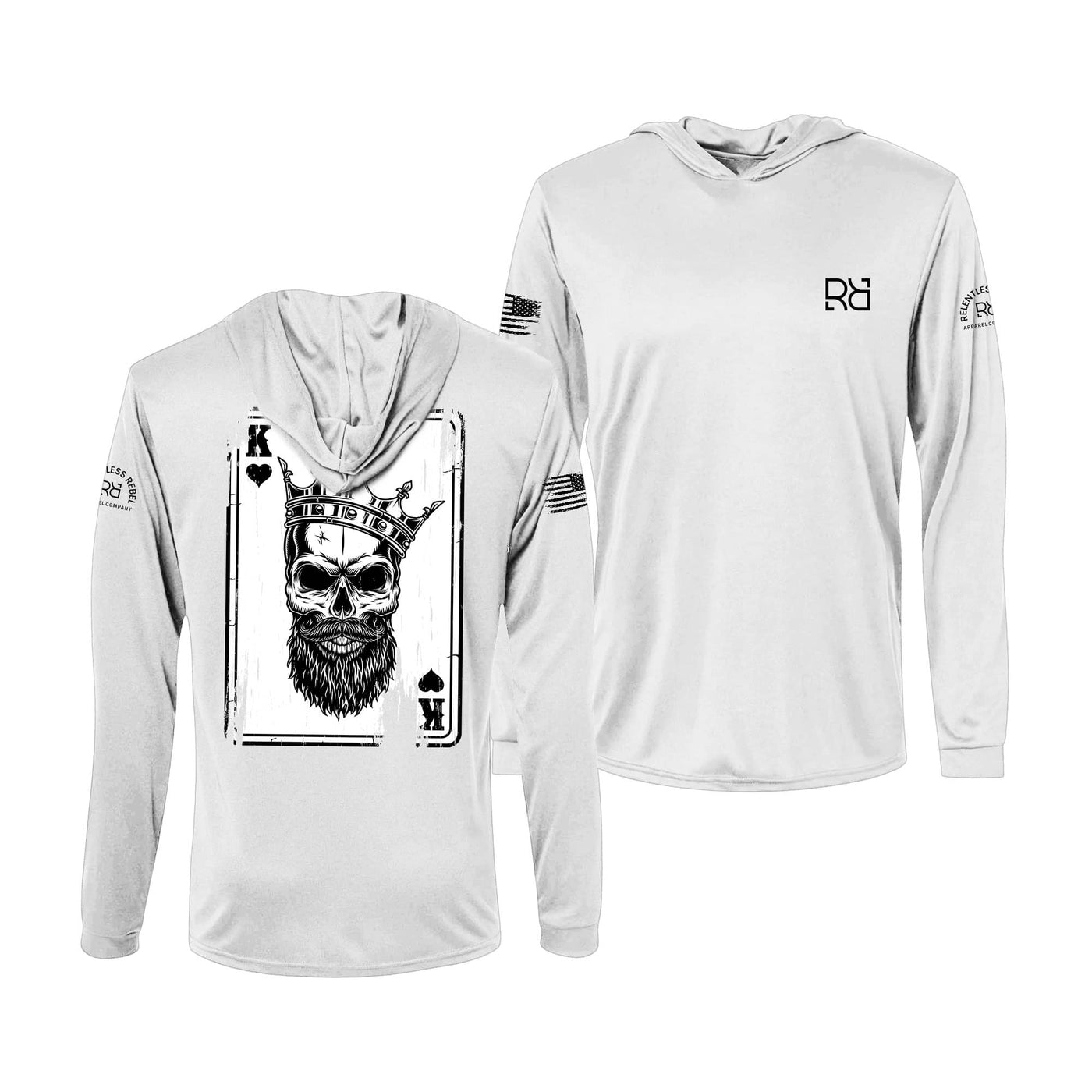 Rebel King | "Rebel Ace" | Men's Dry Fit Hooded Long Sleeve | UPF50