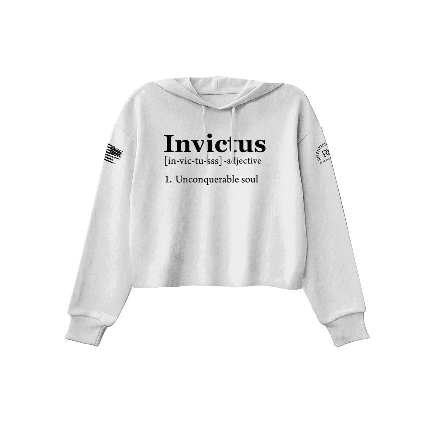 White Invictus Women's Cropped Hoodie