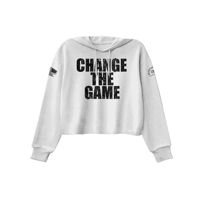 White Change the Game Women's Cropped Hoodie