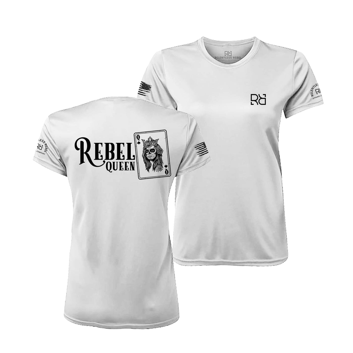 Relentless White Rebel Queen "Rebel Ace" Women's Dri Fit Tee