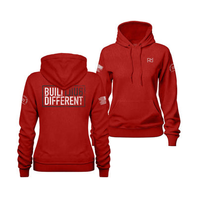 Rebel Red Women's Built Different back design hoodie